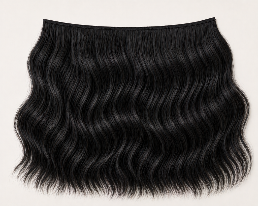 Black Velvet - Double Volume Invisible Wavy Weft Hair Extensions