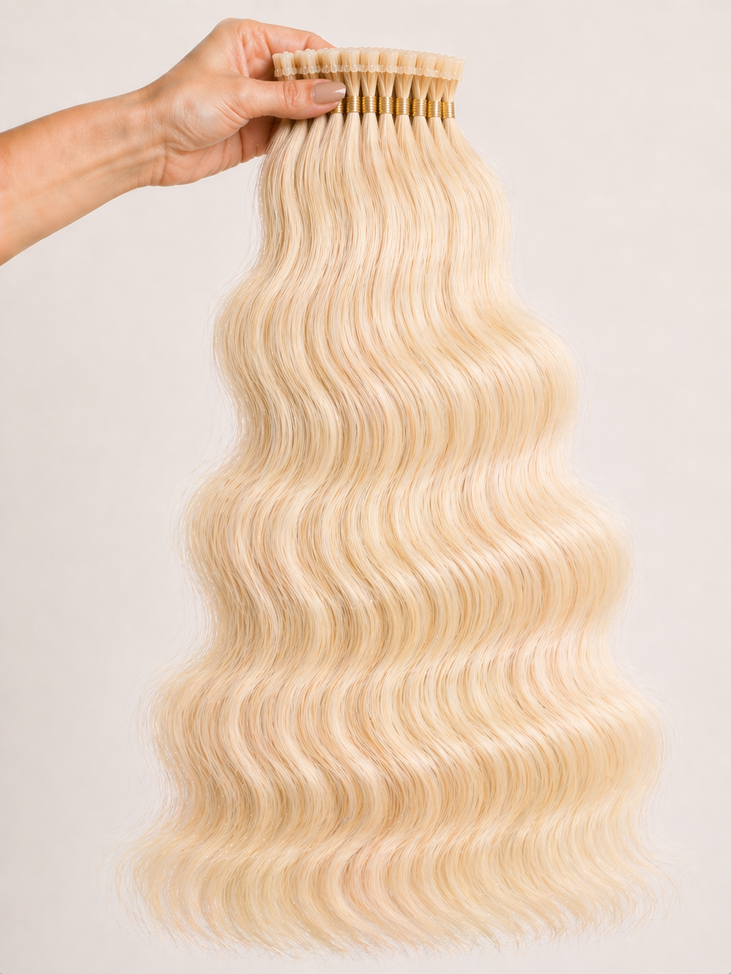 Buttercream Blonde - K-Tip Body Wave Hair Extensions