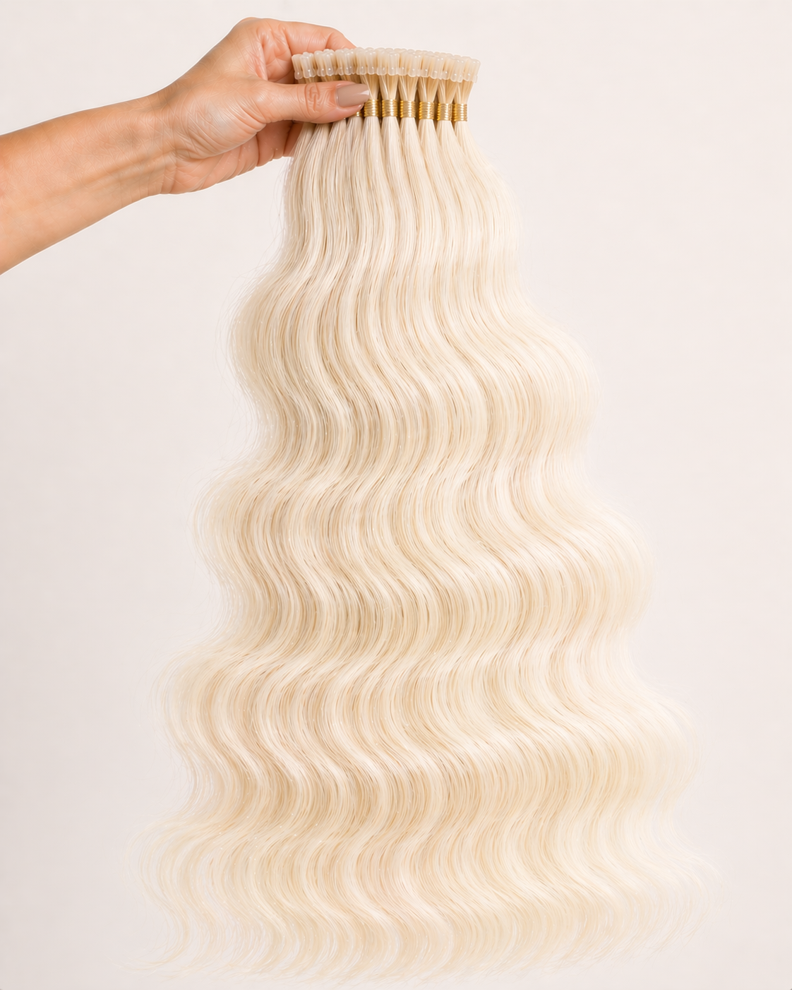 Glacier Blonde - K-Tip Body Wave Hair Extensions