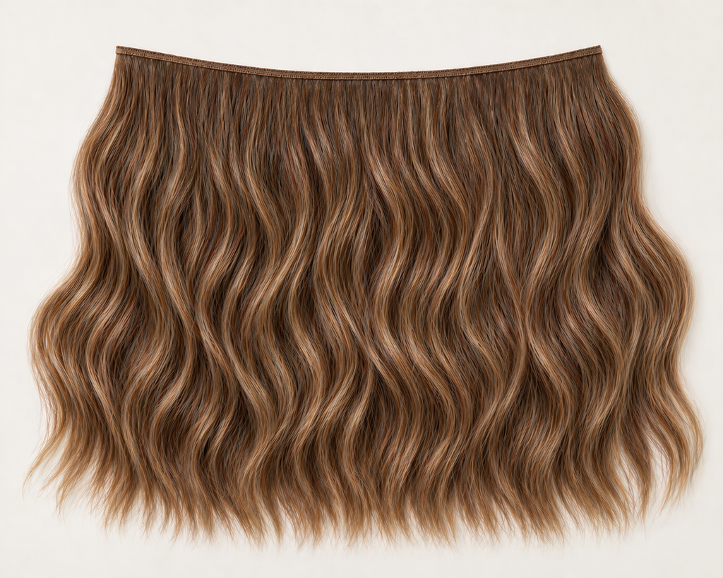 Light Ombre - Double Volume Invisible Wavy Weft Hair Extensions