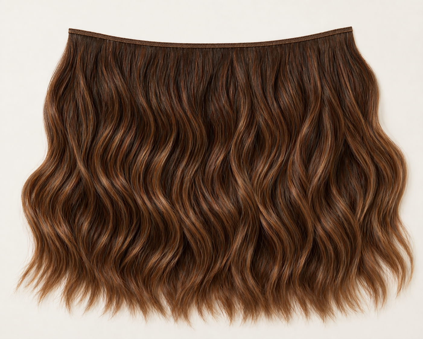 Pecan Allure - Double Volume Invisible Wavy Weft Hair Extensions